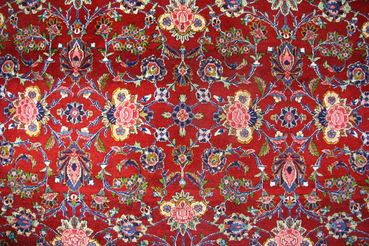 Alfombra persa - Keshan - 296 x 210 cm - rojo