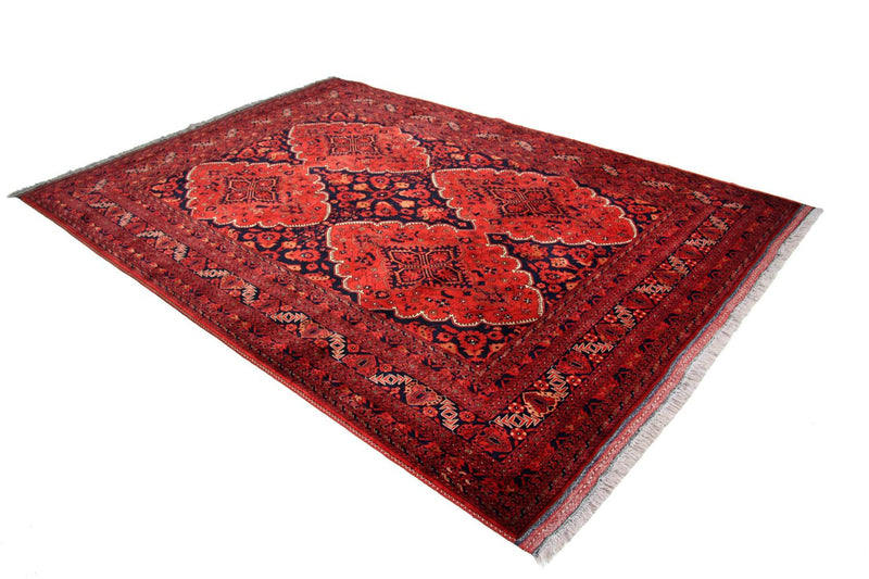 Alfombra afgana - Kunduz - 274 x 197 cm - rojo