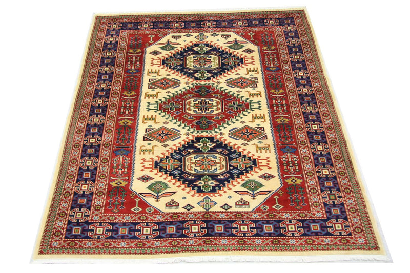 Alfombra afgana - 194 x 146 cm - beige