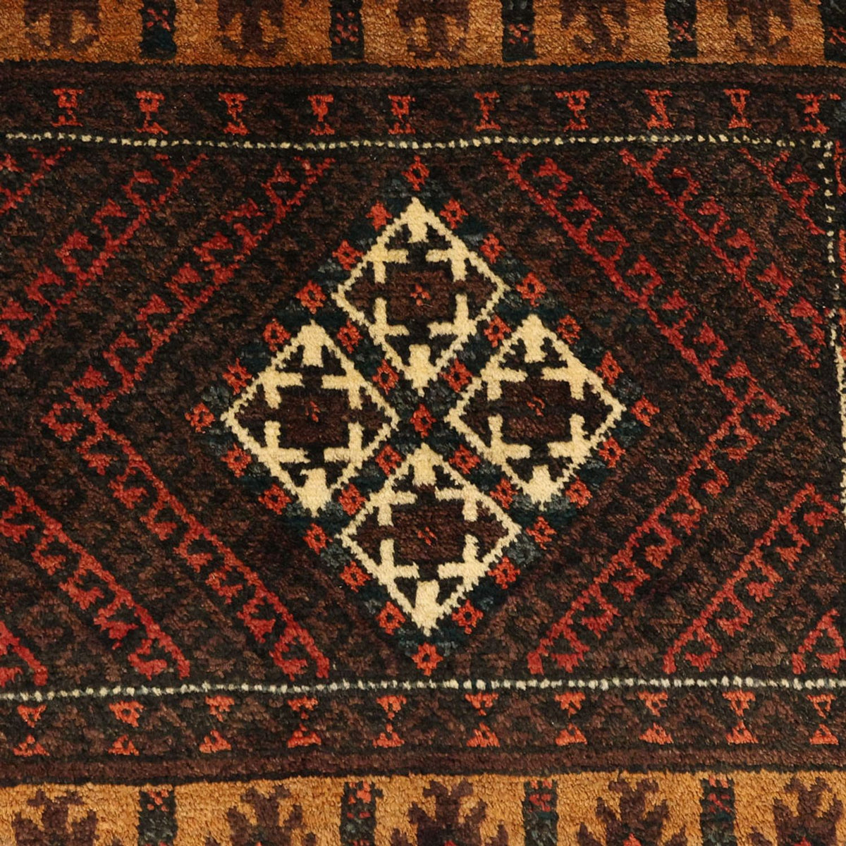 Alfombra de pasillo Alfombra Belutsch - 230 x 120 cm - marrón