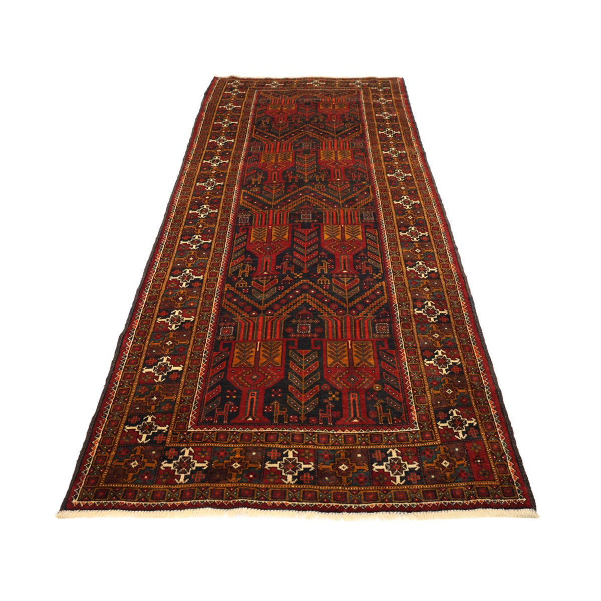 Alfombra de pasillo Alfombra Belutsch - 293 x 108 cm - rojo oscuro