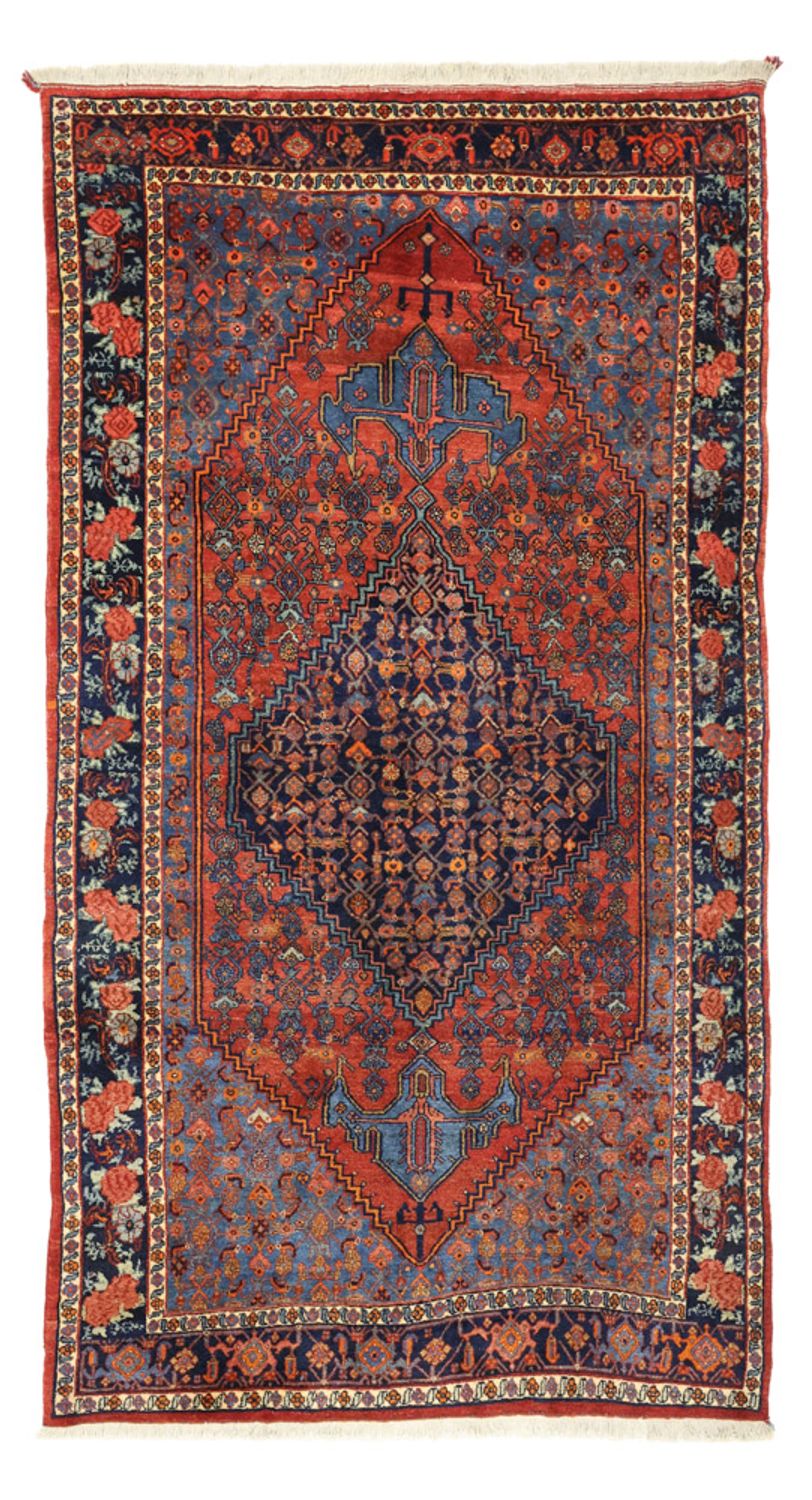 Alfombra persa - Bidjar - 257 x 143 cm - rojo oscuro