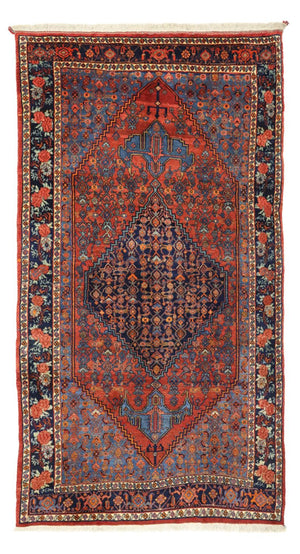 Alfombra persa - Bidjar - 257 x 143 cm - rojo oscuro