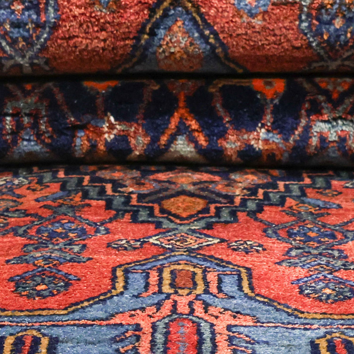 Alfombra persa - Bidjar - 257 x 143 cm - rojo oscuro