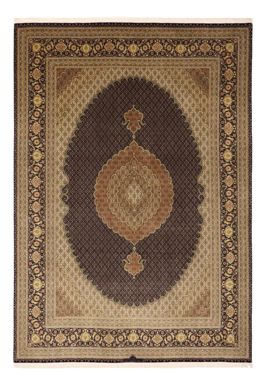 Alfombra Persa - Tabriz - Real - Real - 350 x 249 cm - marrón oscuro