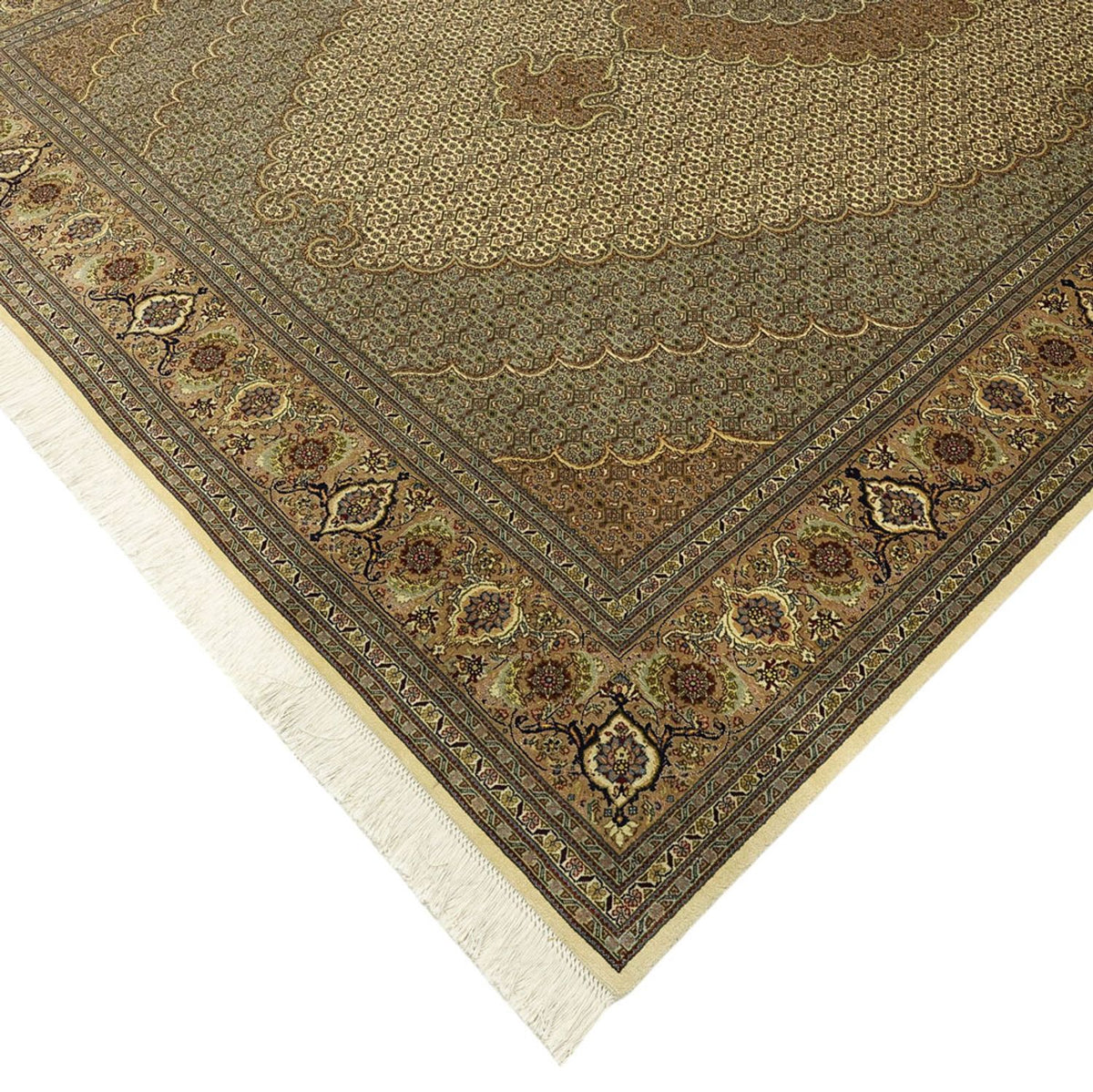 Alfombra Persa - Tabriz - Real - Real - 302 x 200 cm - beige oscuro