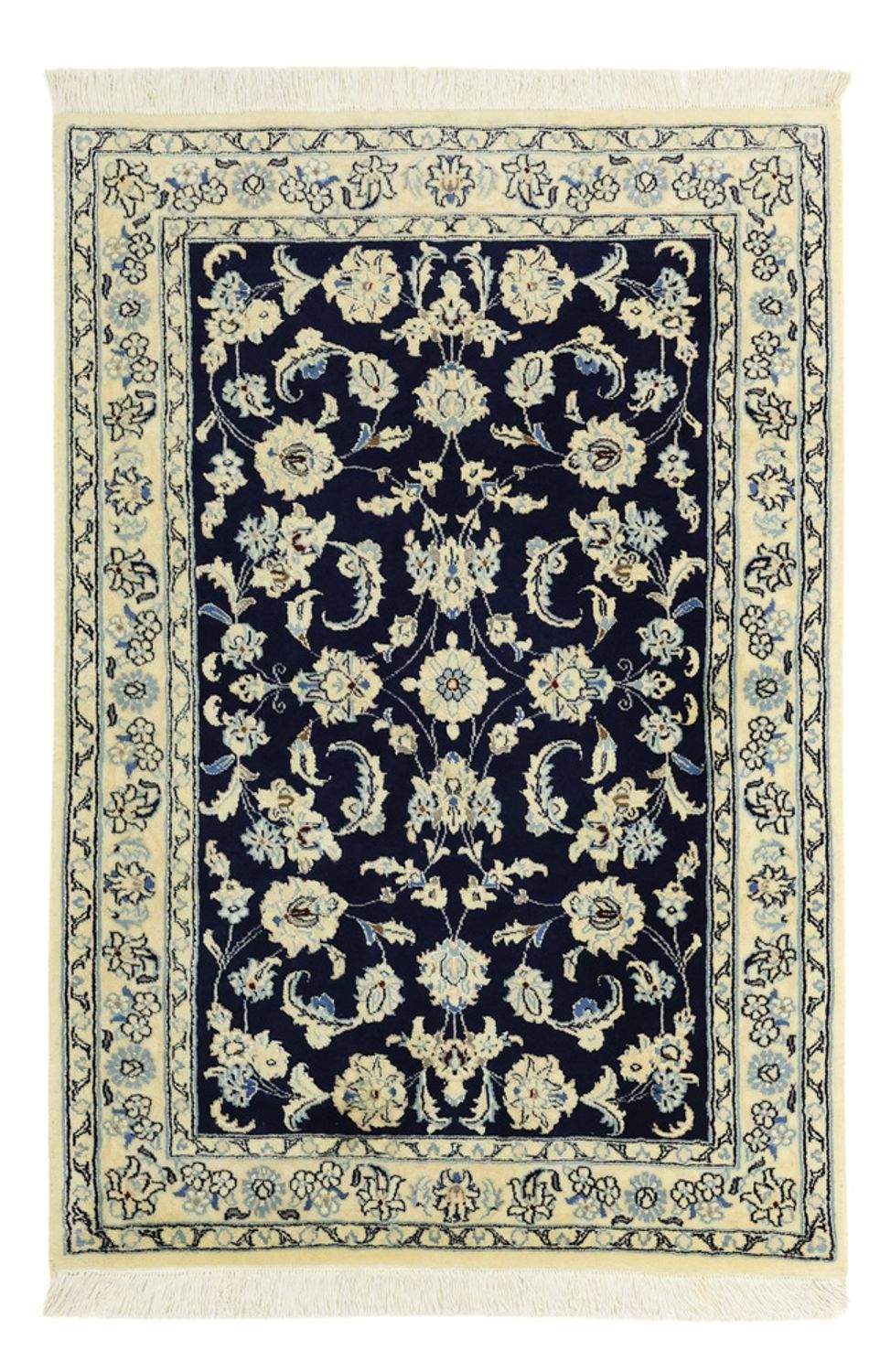 Alfombra Persa - Nain - Real - Real - 114 x 78 cm - azul oscuro