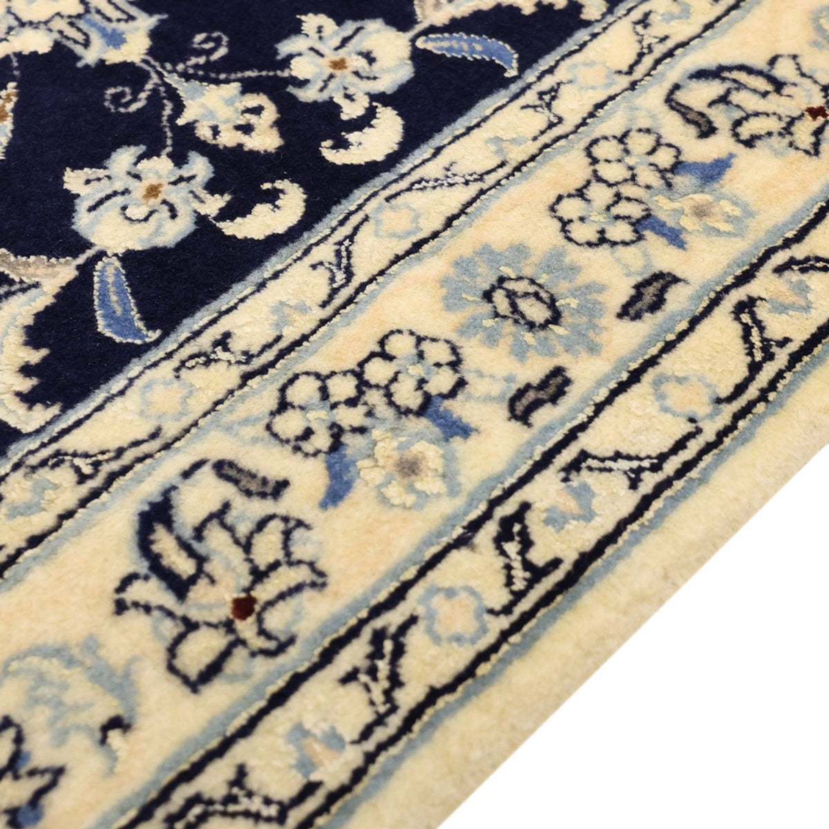 Alfombra Persa - Nain - Real - Real - 114 x 78 cm - azul oscuro
