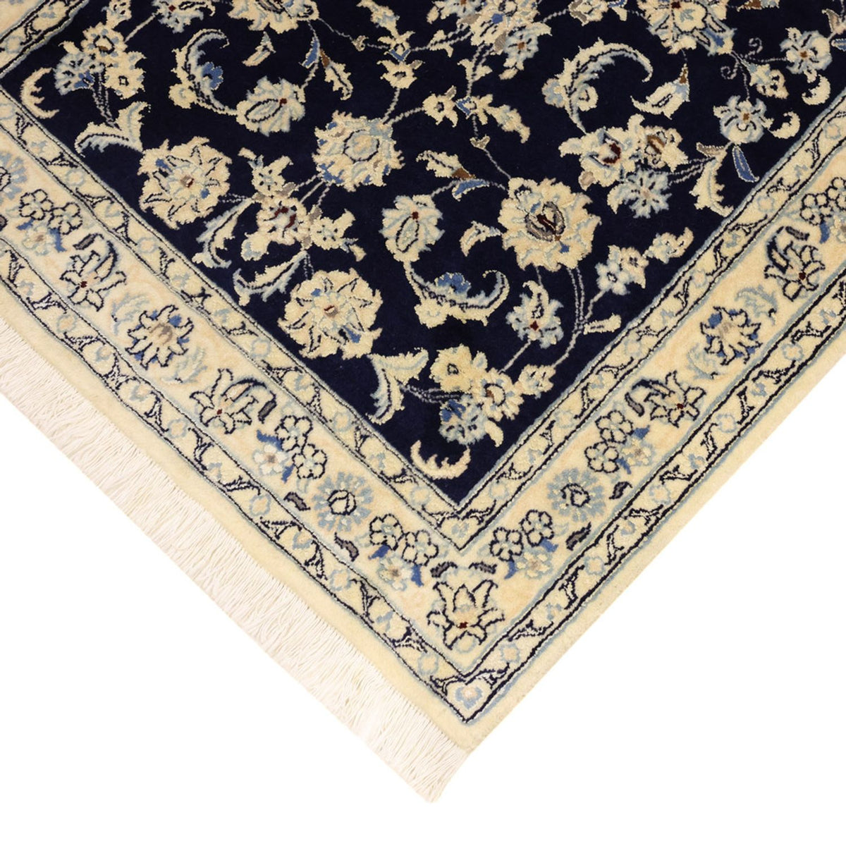 Alfombra Persa - Nain - Real - Real - 114 x 78 cm - azul oscuro