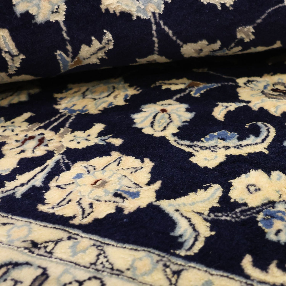 Alfombra Persa - Nain - Real - Real - 114 x 78 cm - azul oscuro