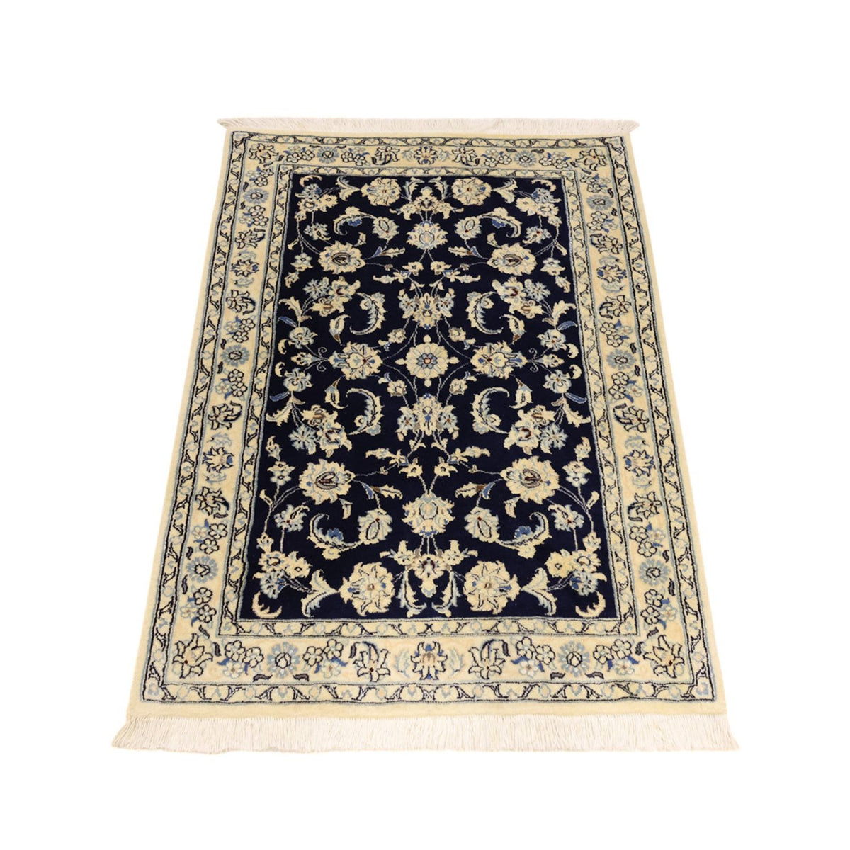 Alfombra Persa - Nain - Real - Real - 114 x 78 cm - azul oscuro