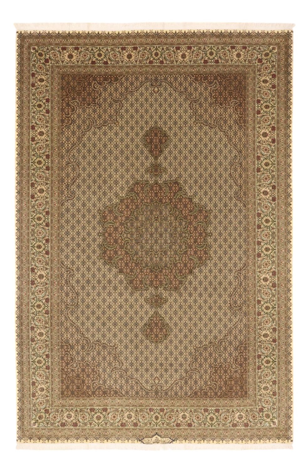 Alfombra Persa - Tabriz - Real - Real - 303 x 203 cm - beige oscuro