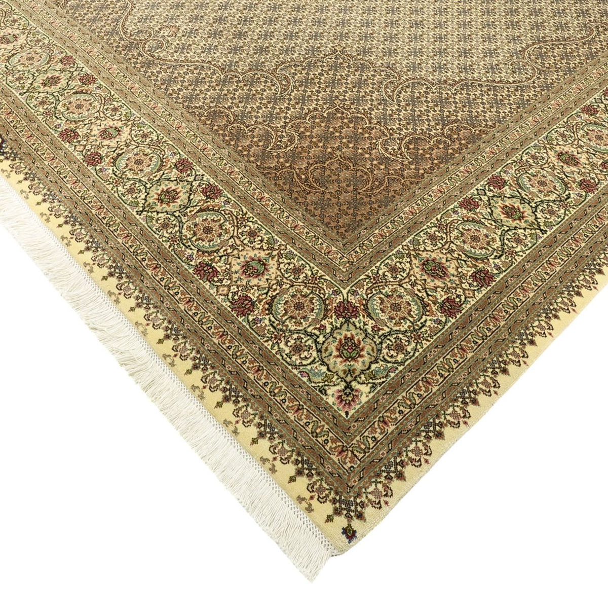 Alfombra Persa - Tabriz - Real - Real - 303 x 203 cm - beige oscuro
