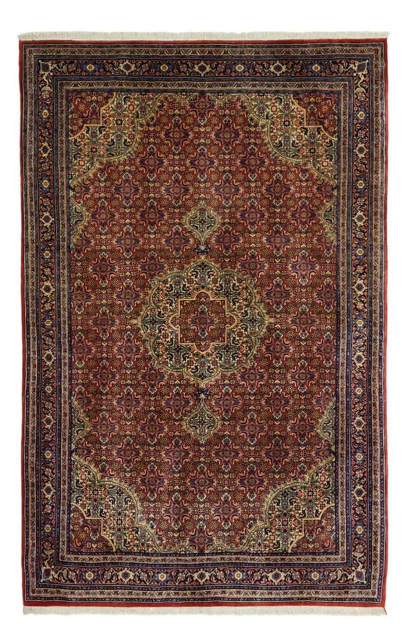 Alfombra persa - Bidjar - 216 x 144 cm - rojo oscuro