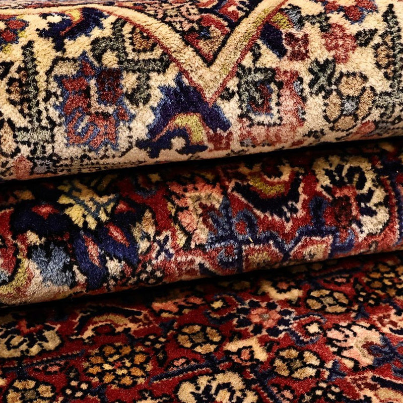 Alfombra persa - Bidjar - 216 x 144 cm - rojo oscuro