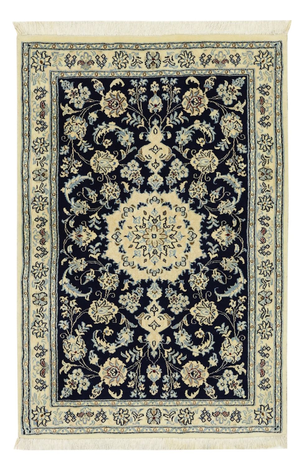 Alfombra Persa - Nain - Real - Real - 114 x 78 cm - azul oscuro