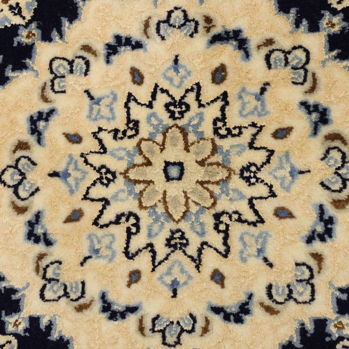 Alfombra Persa - Nain - Real - Real - 114 x 78 cm - azul oscuro