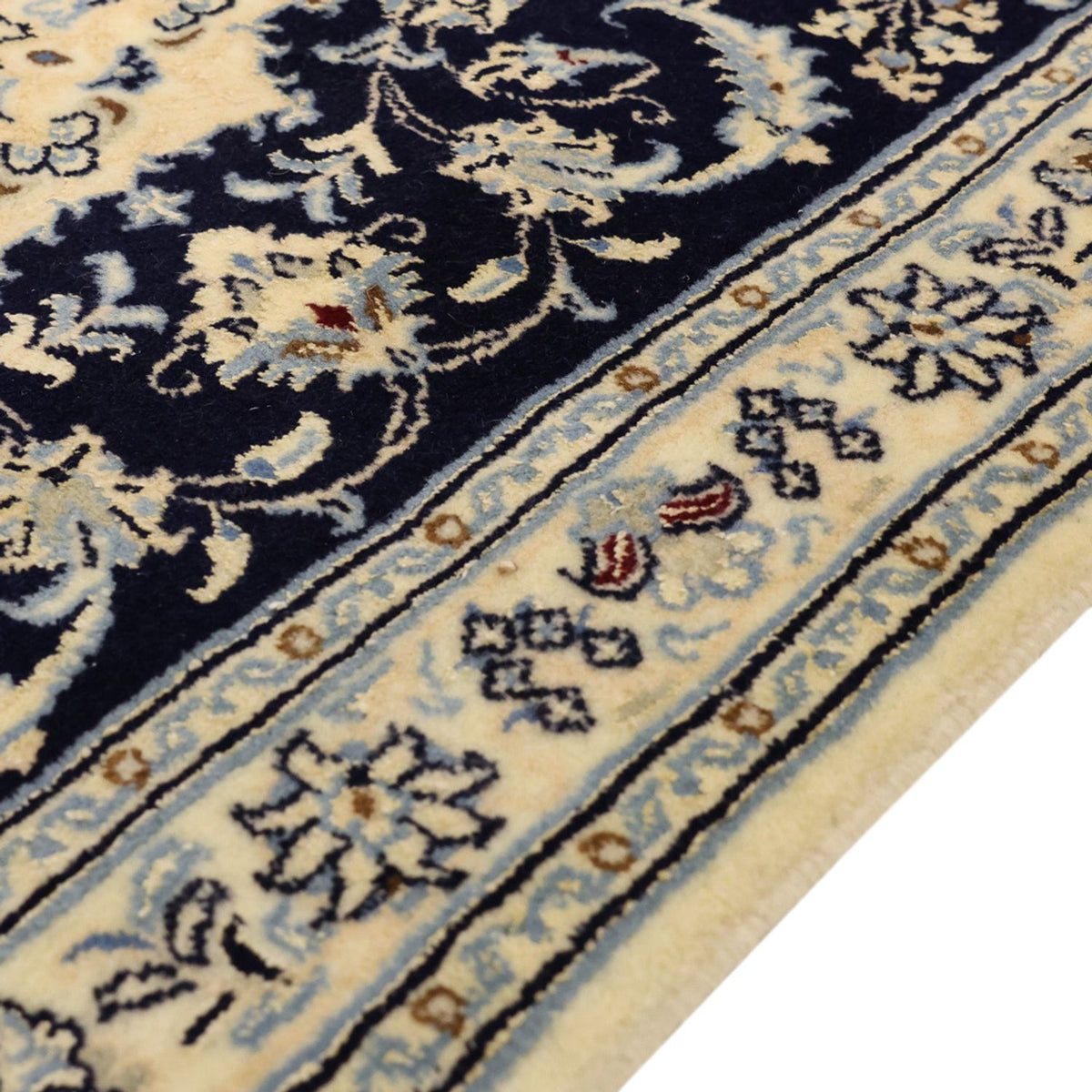 Alfombra Persa - Nain - Real - Real - 114 x 78 cm - azul oscuro