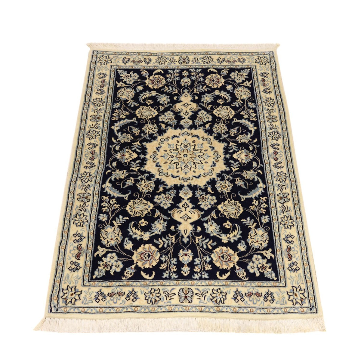 Alfombra Persa - Nain - Real - Real - 114 x 78 cm - azul oscuro