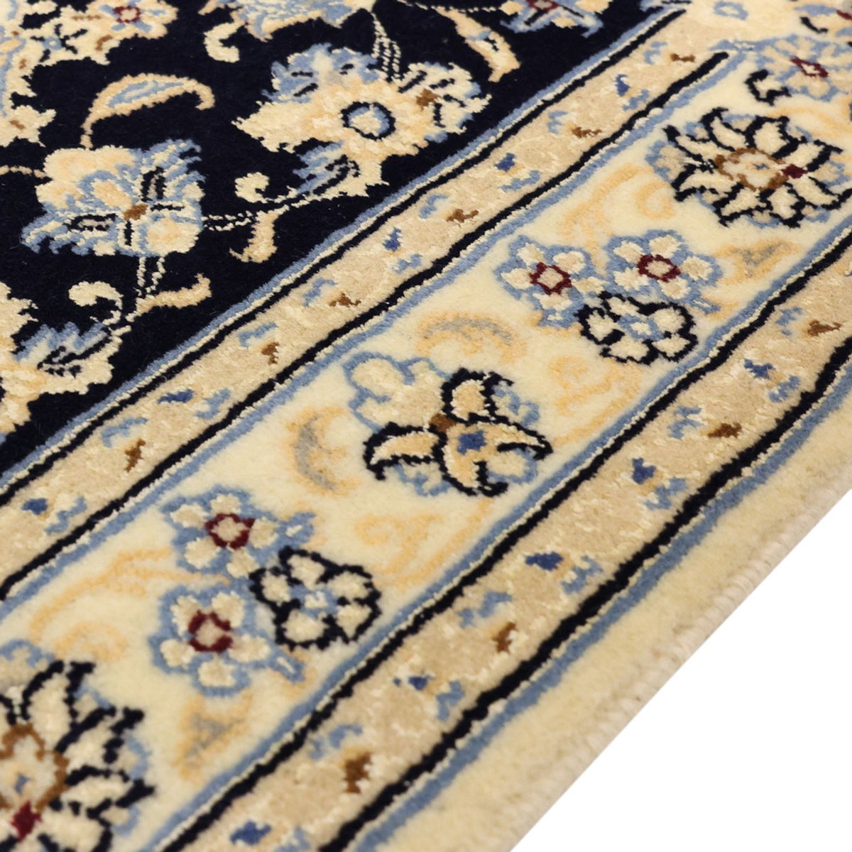 Alfombra Persa - Nain - Real - Real - 136 x 86 cm - azul oscuro