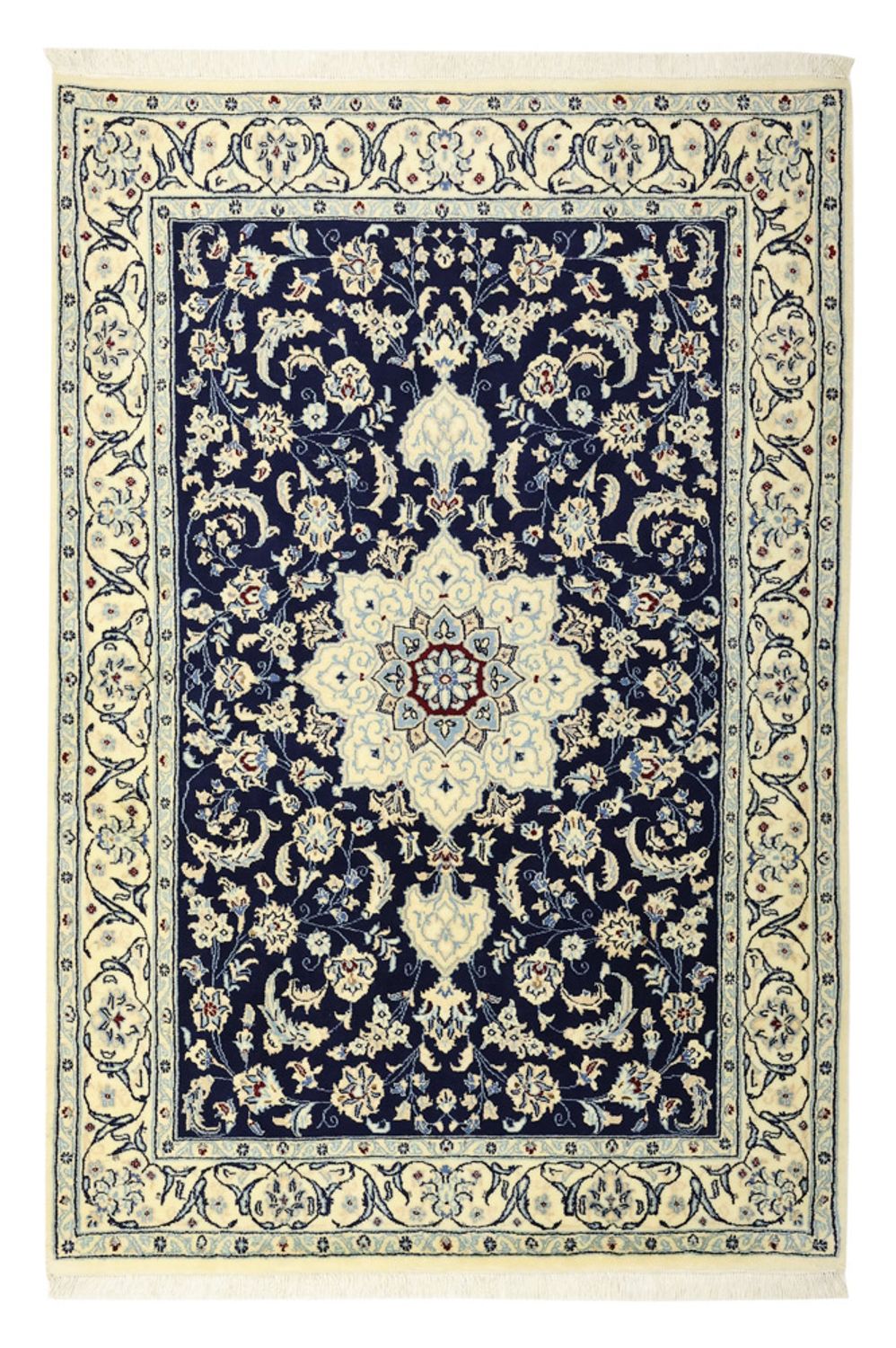 Alfombra Persa - Nain - Real - 157 x 106 cm - azul oscuro