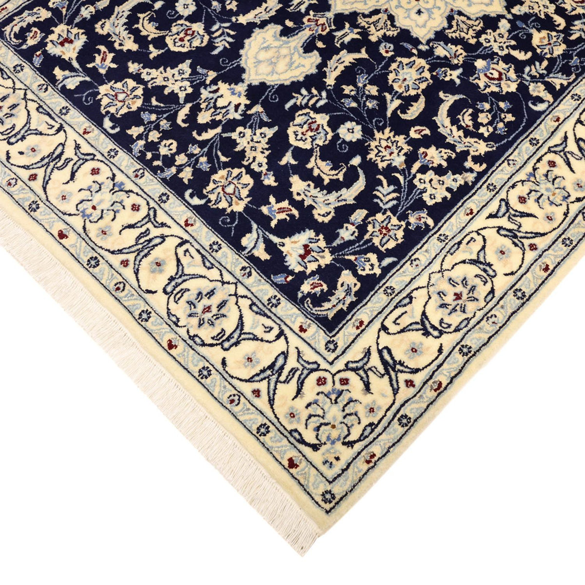 Alfombra Persa - Nain - Real - 157 x 106 cm - azul oscuro