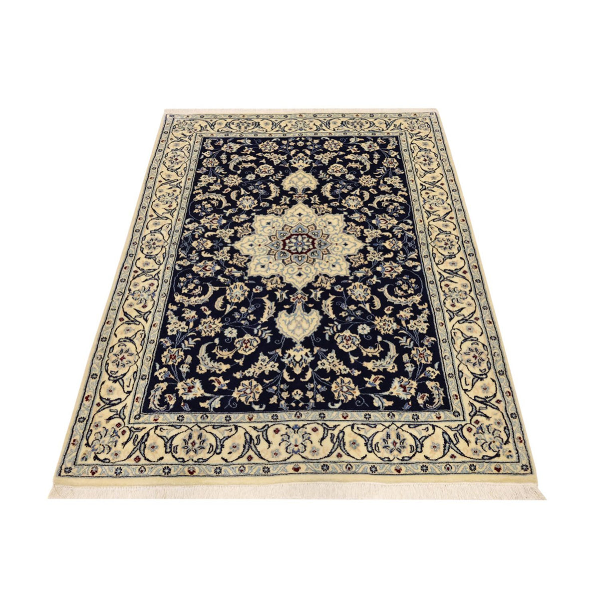 Alfombra Persa - Nain - Real - 157 x 106 cm - azul oscuro