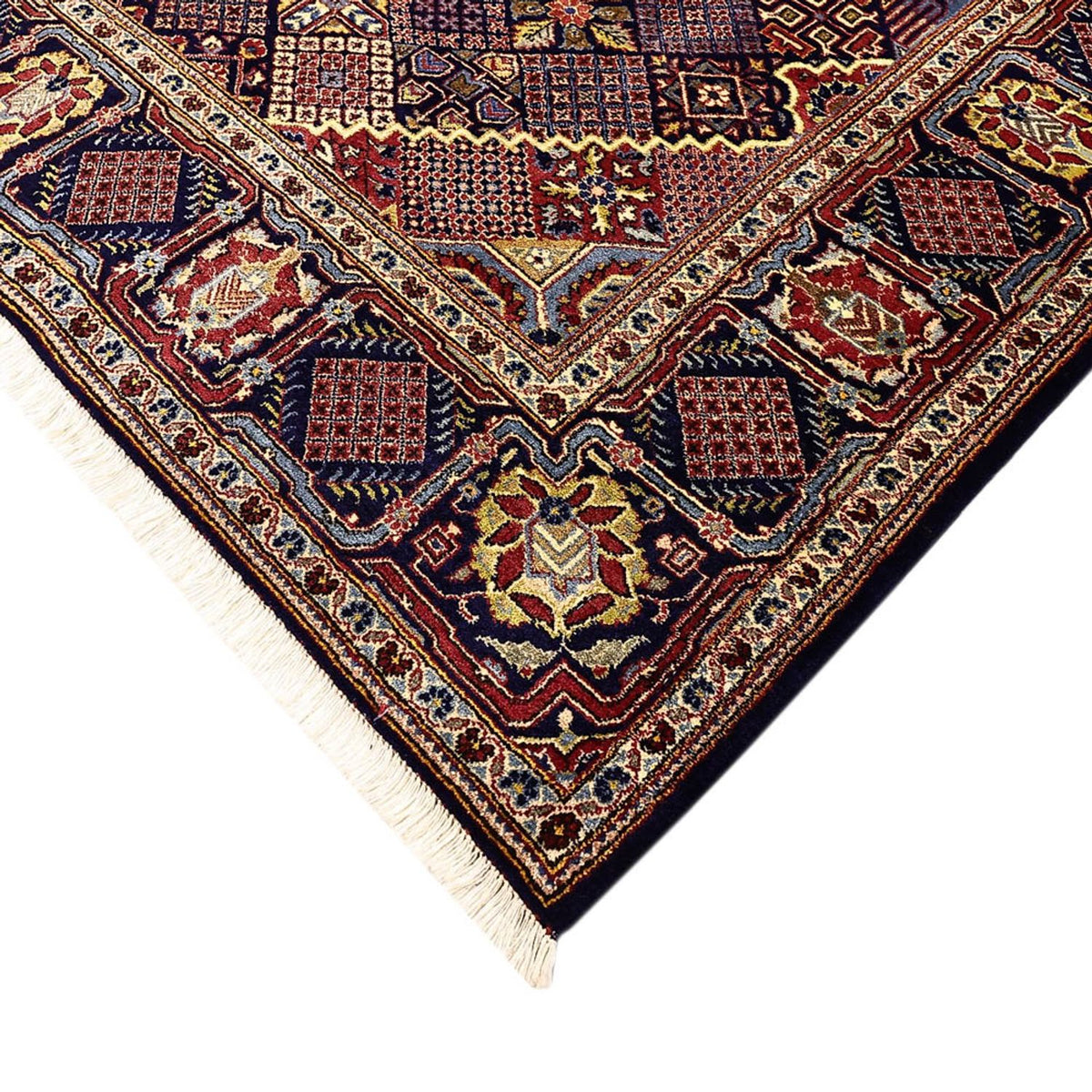 Alfombra persa - Keshan - 211 x 143 cm - azul oscuro