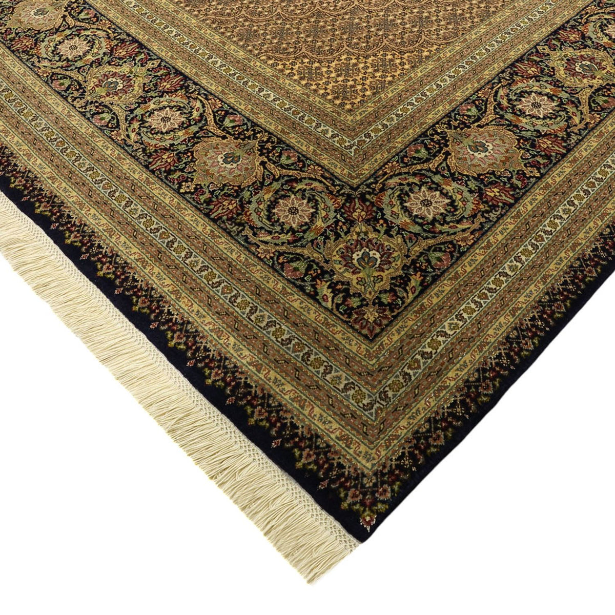 Alfombra Persa - Tabriz - Real - Urdimbre de seda - 362 x 251 cm - beige oscuro