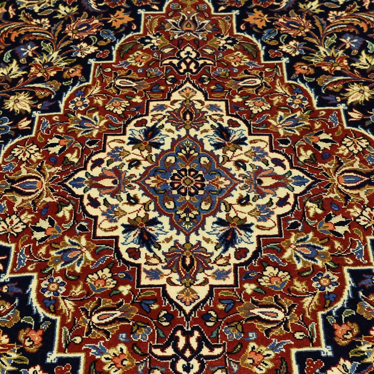 Alfombra persa - Keshan - 203 x 132 cm - azul oscuro