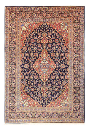 Alfombra persa - Keshan - 321 x 221 cm - azul oscuro