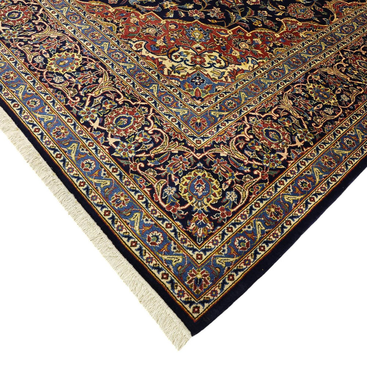 Alfombra persa - Keshan - 321 x 221 cm - azul oscuro