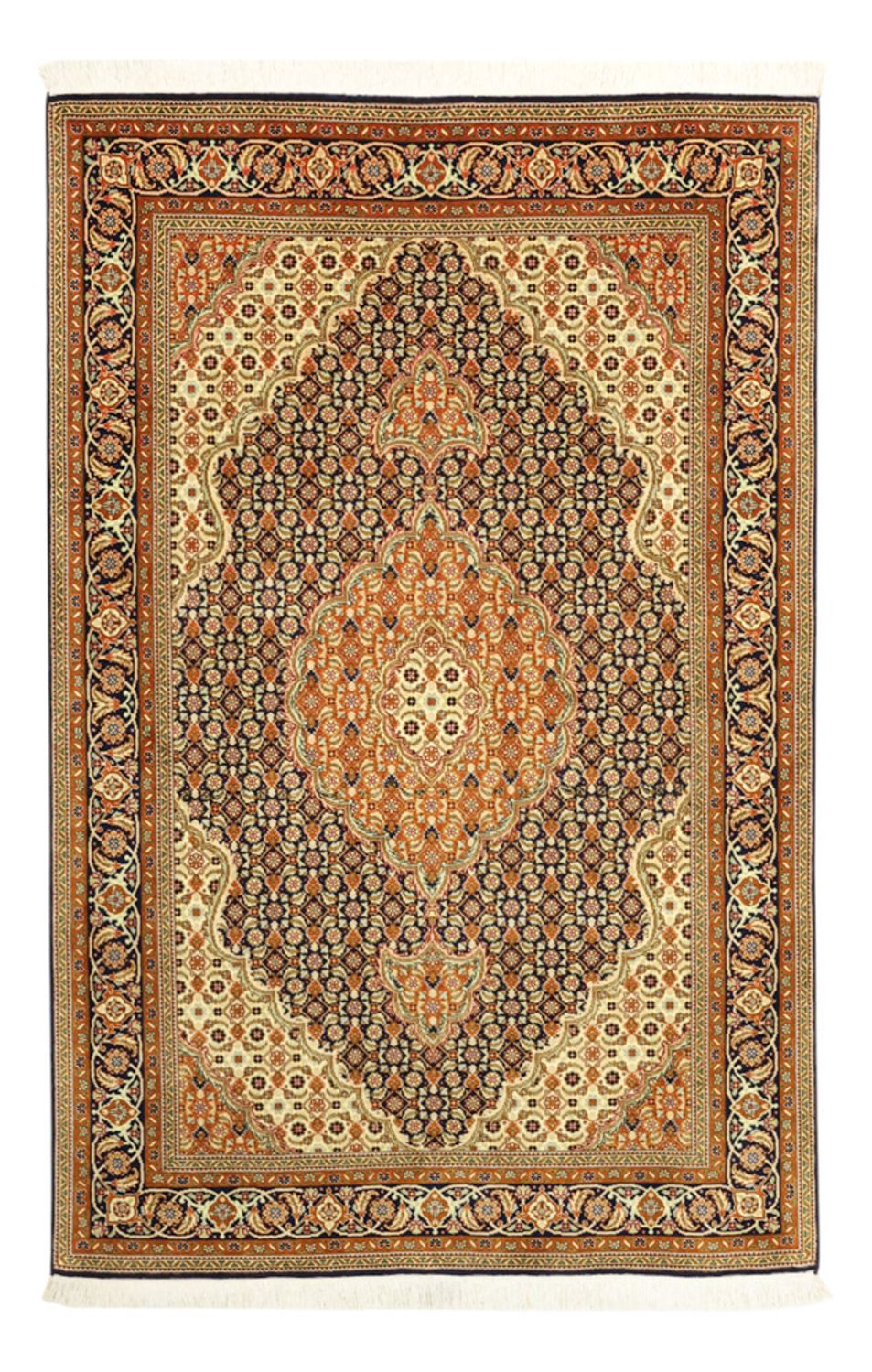 Alfombra Persa - Tabriz - Real - Real - 153 x 101 cm - beige oscuro