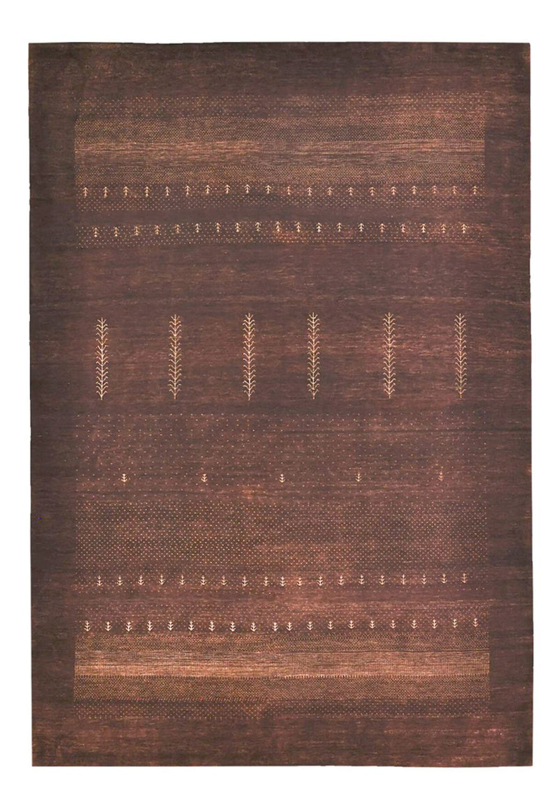 Alfombra Gabbeh - Loribaft Indus - 247 x 173 cm - rojo oscuro