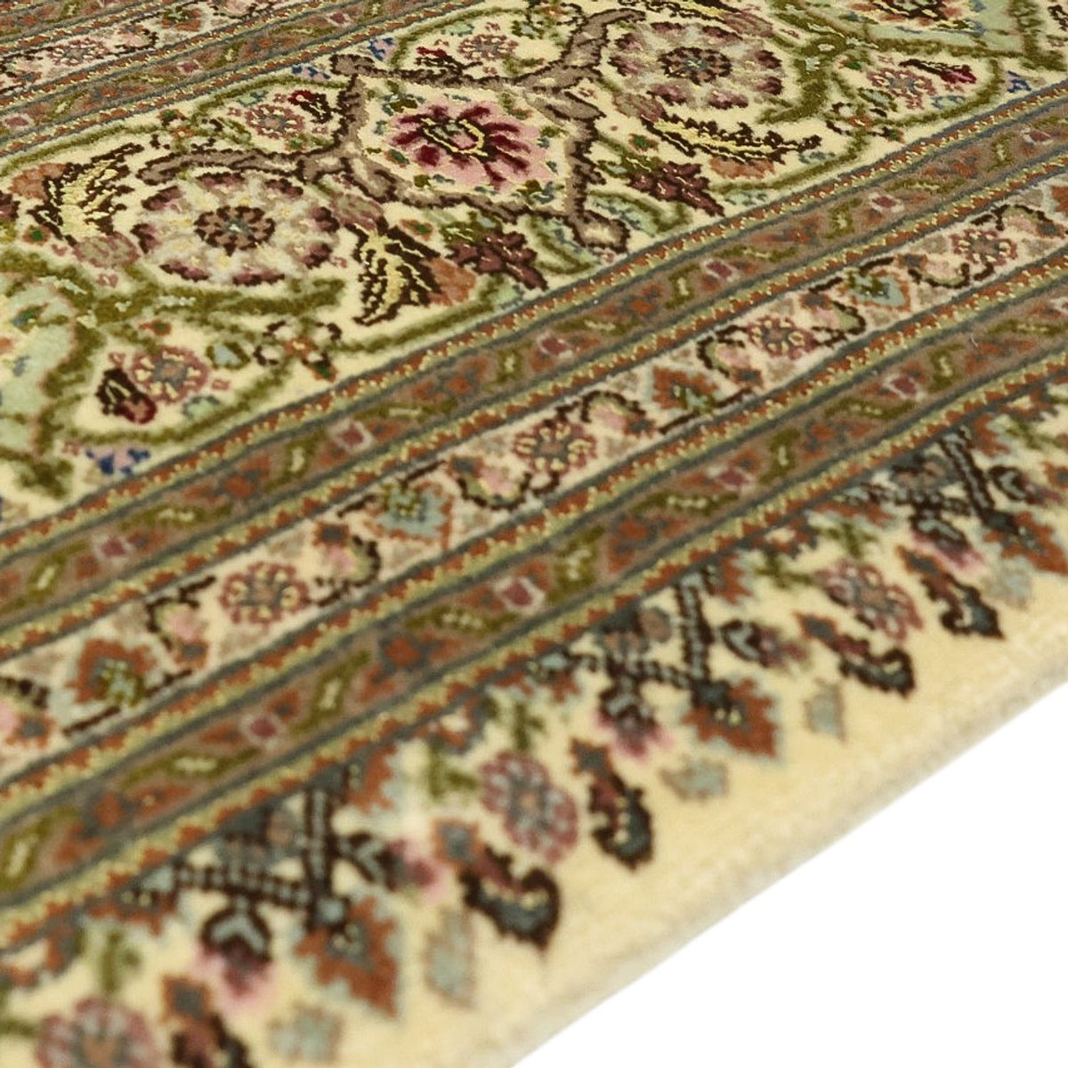 Alfombra Persa - Tabriz - Real - Real - 207 x 152 cm - beige oscuro