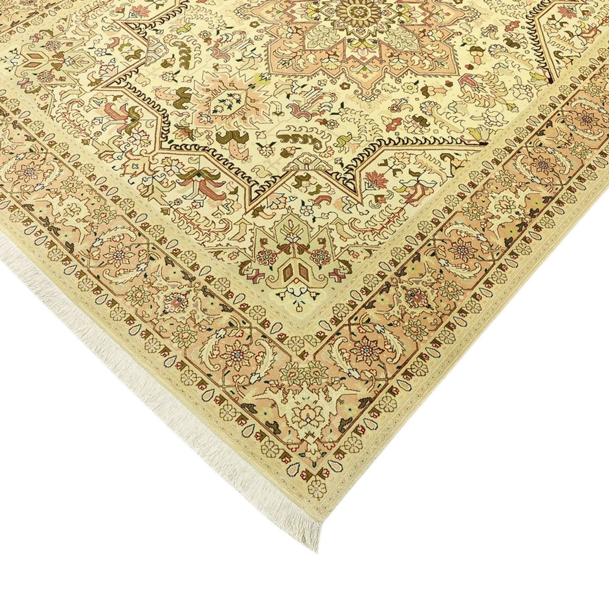 Alfombra persa - Tabriz - Real - 203 x 147 cm - beige
