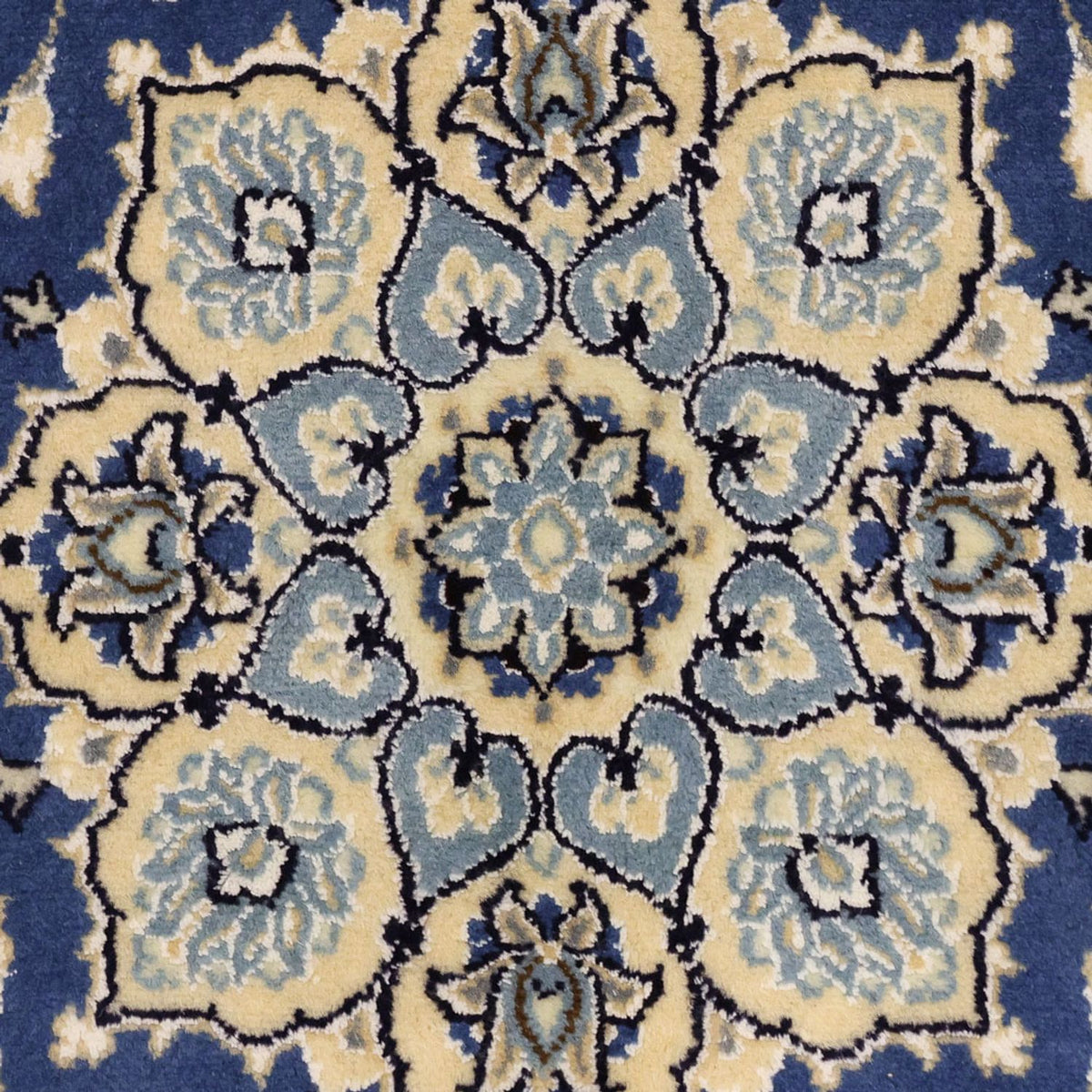 Alfombra Persa - Nain - Real - 140 x 86 cm - azul oscuro