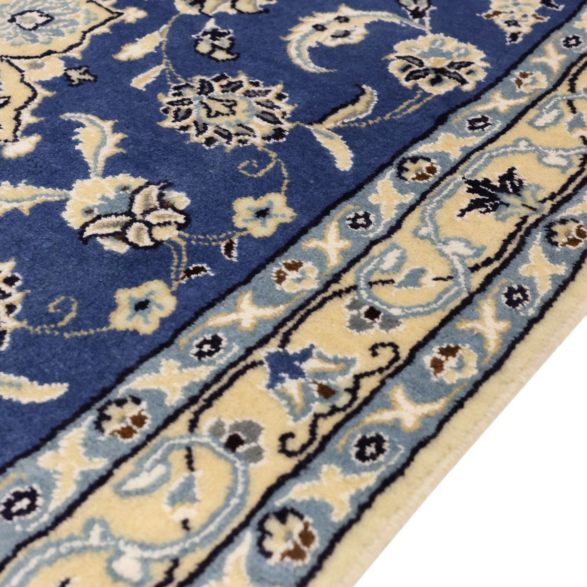Alfombra Persa - Nain - Real - 140 x 86 cm - azul oscuro