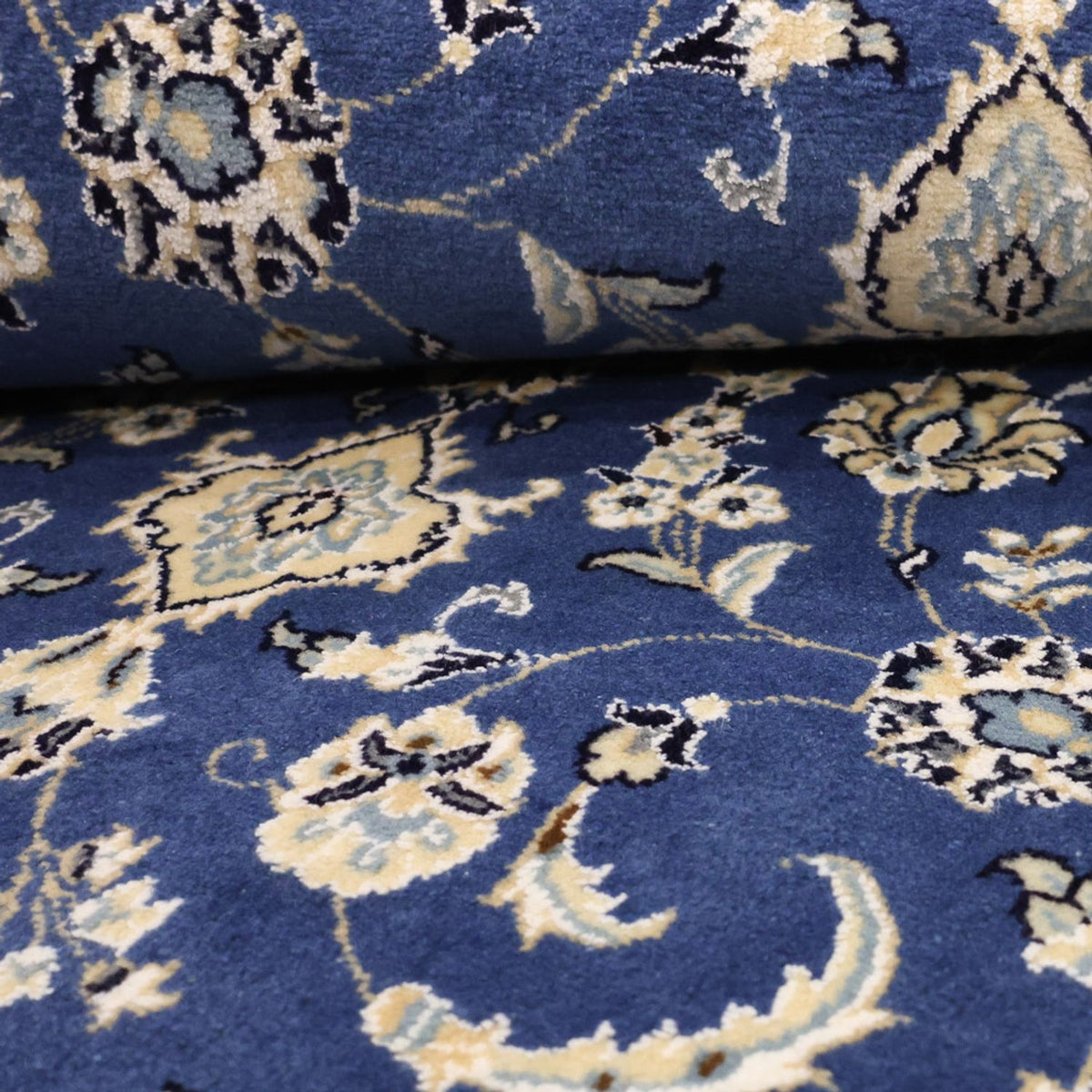 Alfombra Persa - Nain - Real - 140 x 86 cm - azul oscuro