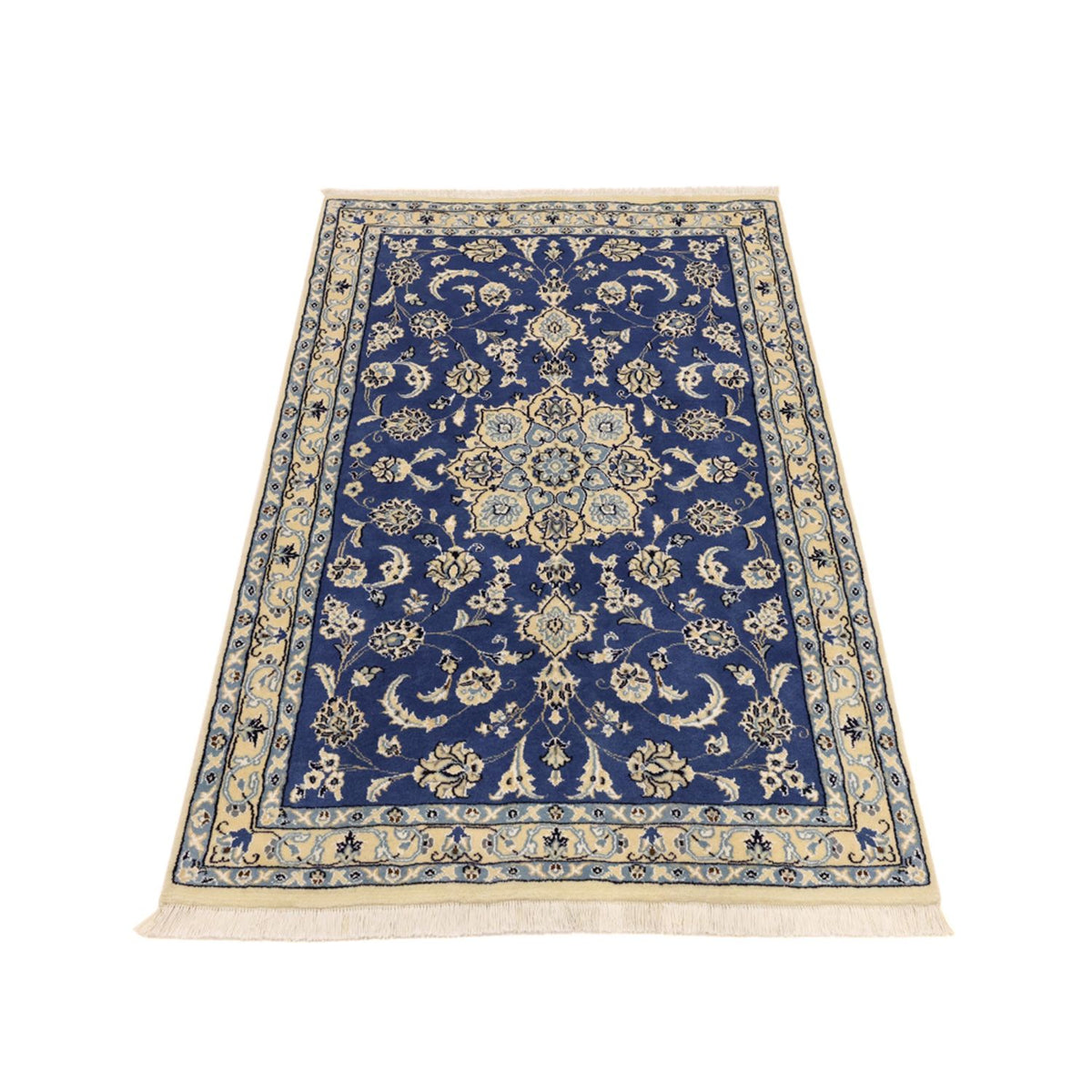 Alfombra Persa - Nain - Real - 140 x 86 cm - azul oscuro