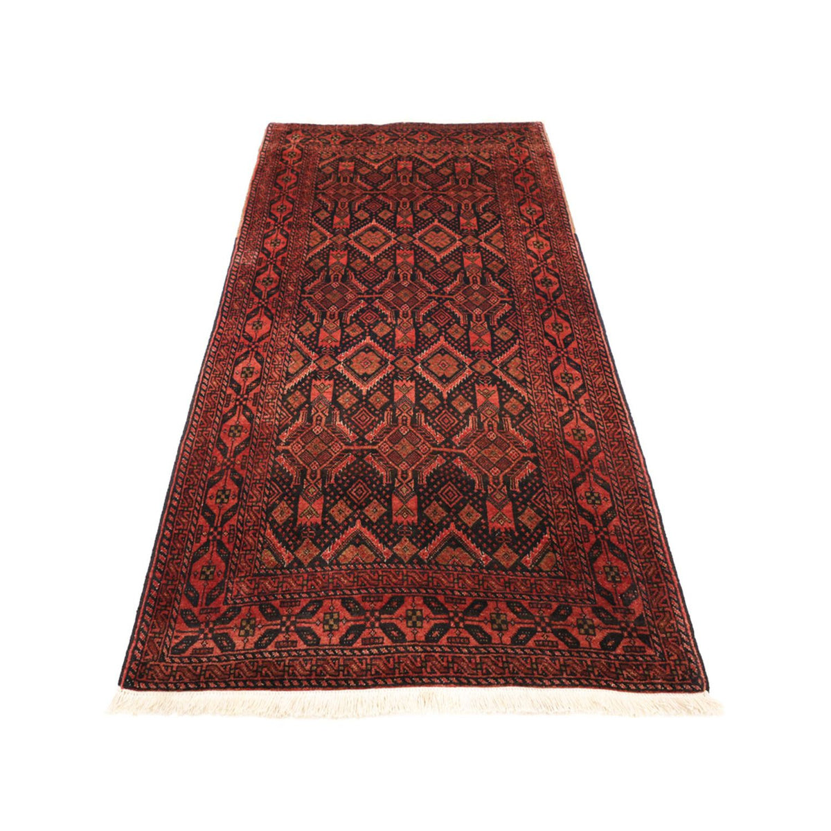 Alfombra de pasillo Alfombra Belutsch - 205 x 105 cm - rojo oscuro