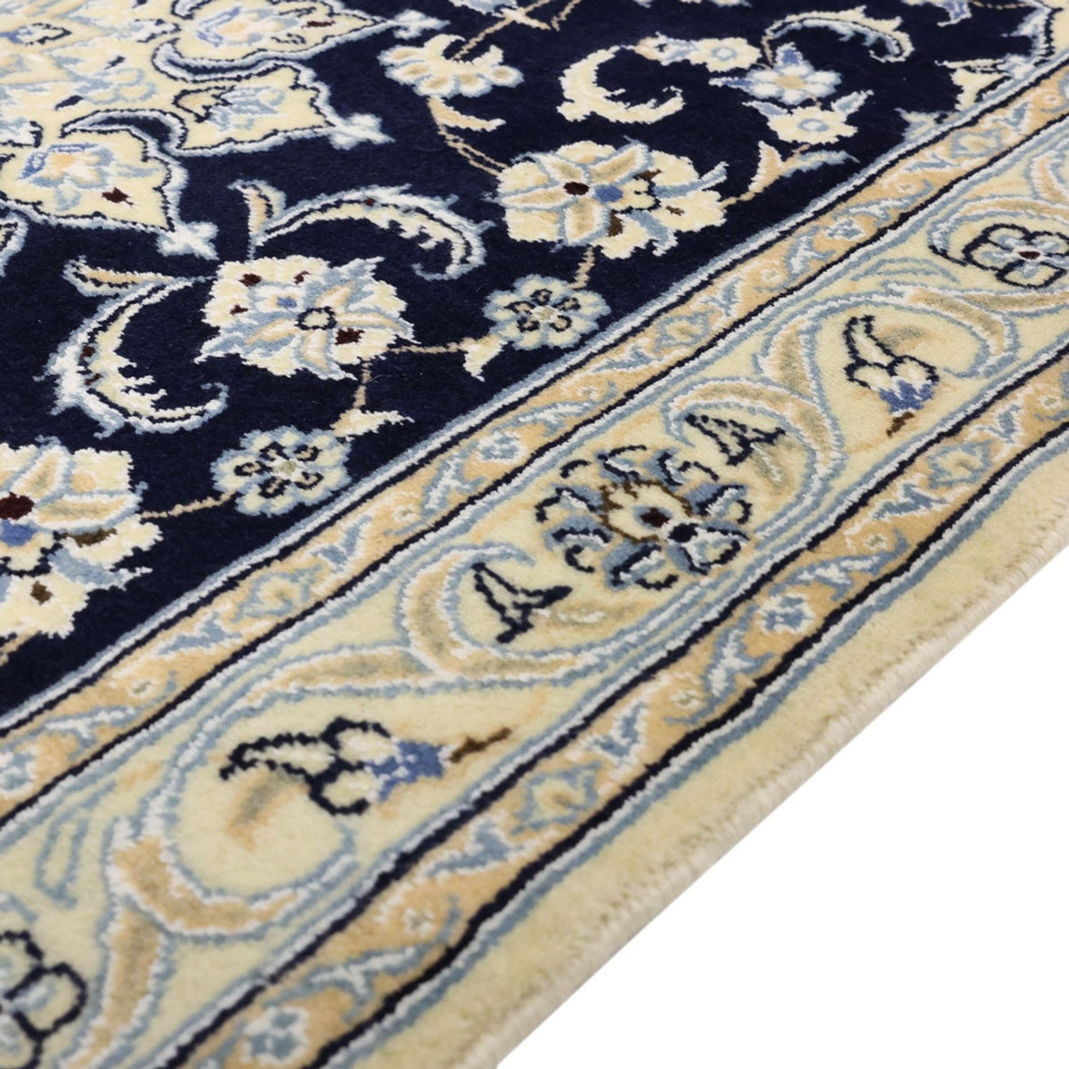 Alfombra Persa - Nain - Real - 152 x 87 cm - azul oscuro