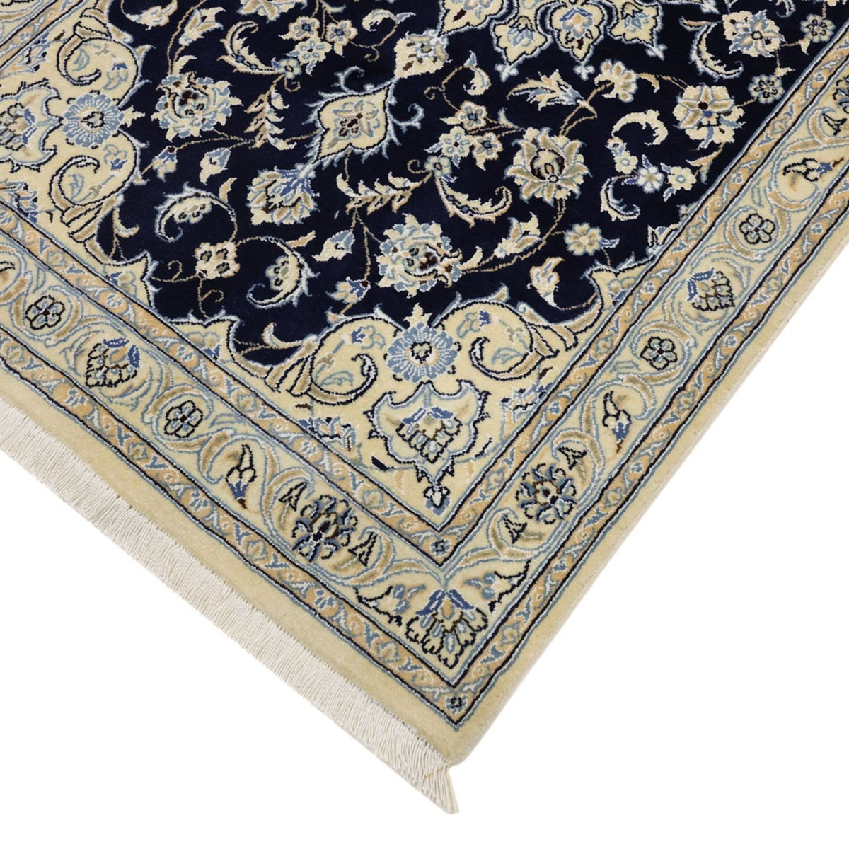 Alfombra Persa - Nain - Real - 152 x 87 cm - azul oscuro