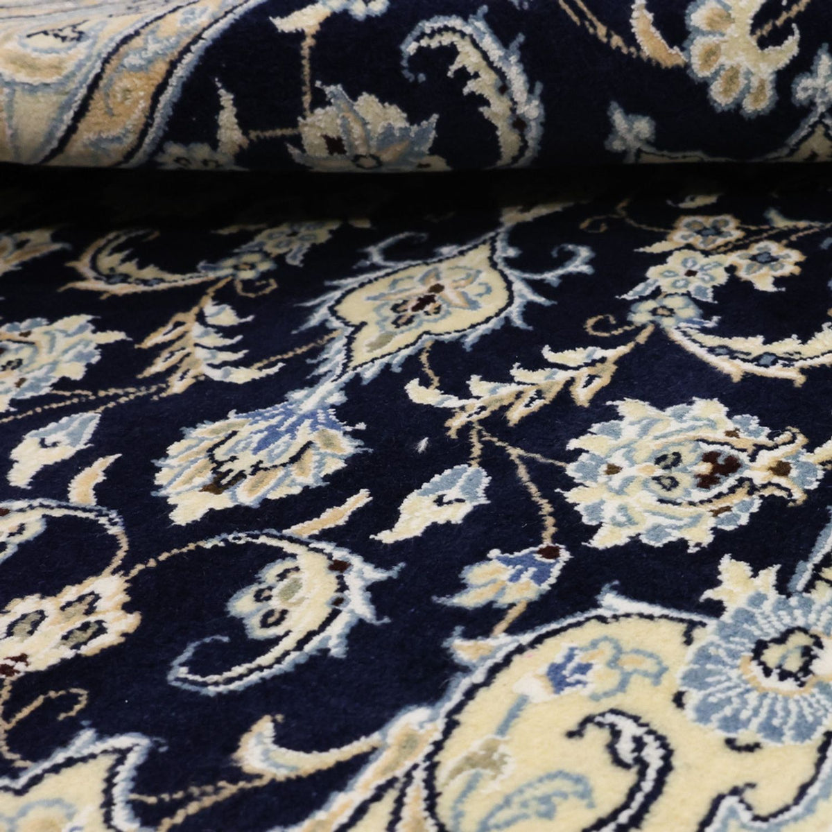 Alfombra Persa - Nain - Real - 152 x 87 cm - azul oscuro