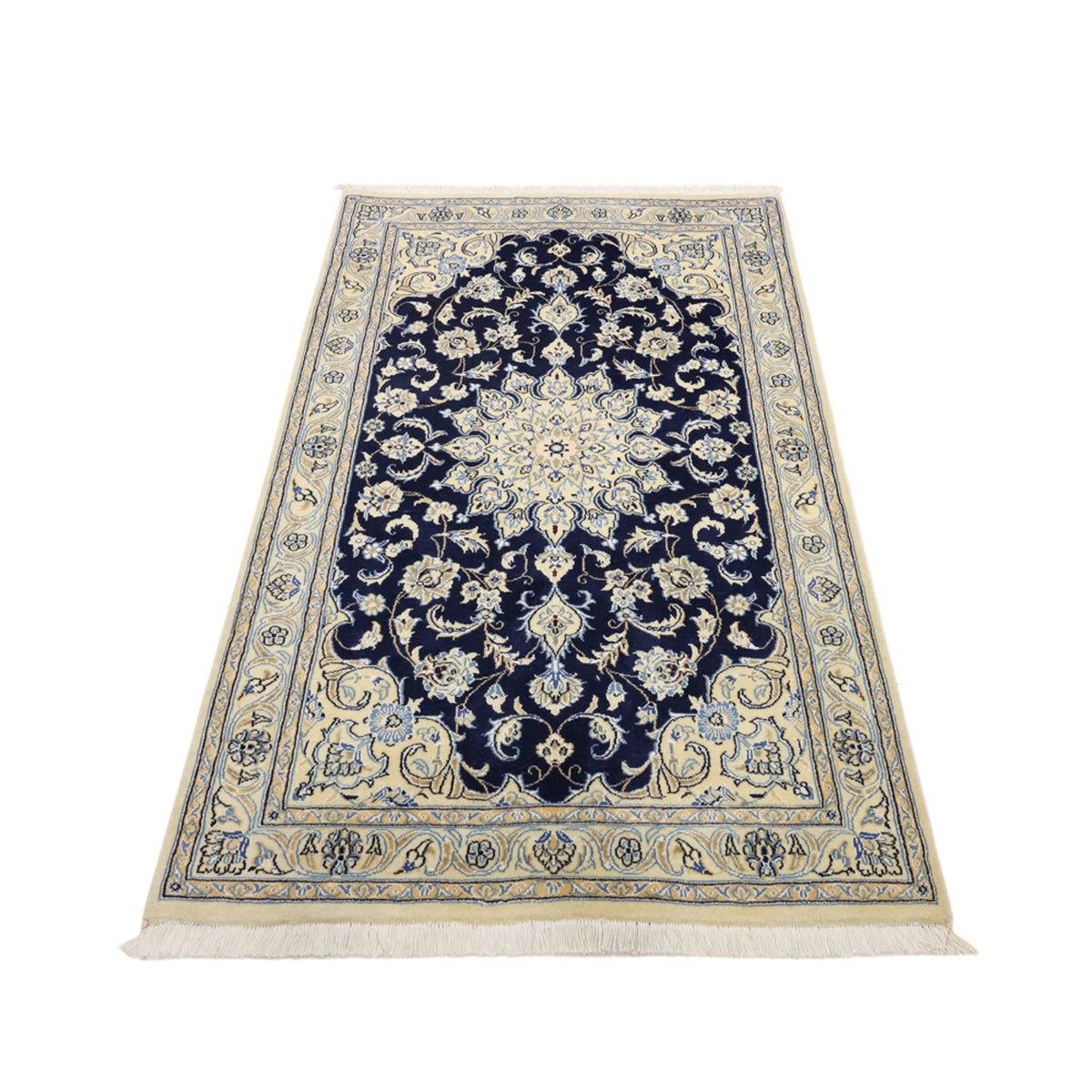 Alfombra Persa - Nain - Real - 152 x 87 cm - azul oscuro