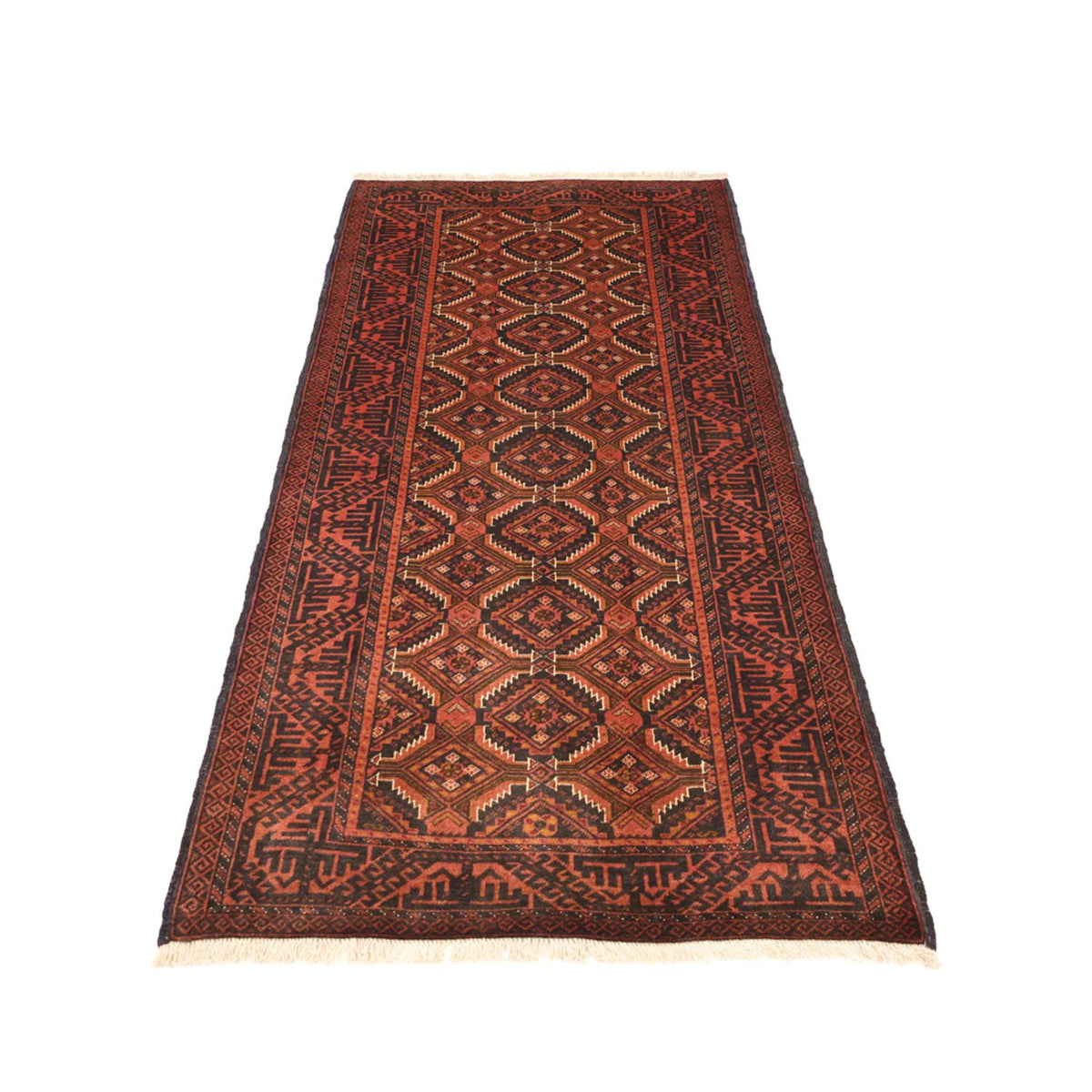 Alfombra de pasillo Alfombra Belutsch - 192 x 98 cm - rojo oscuro
