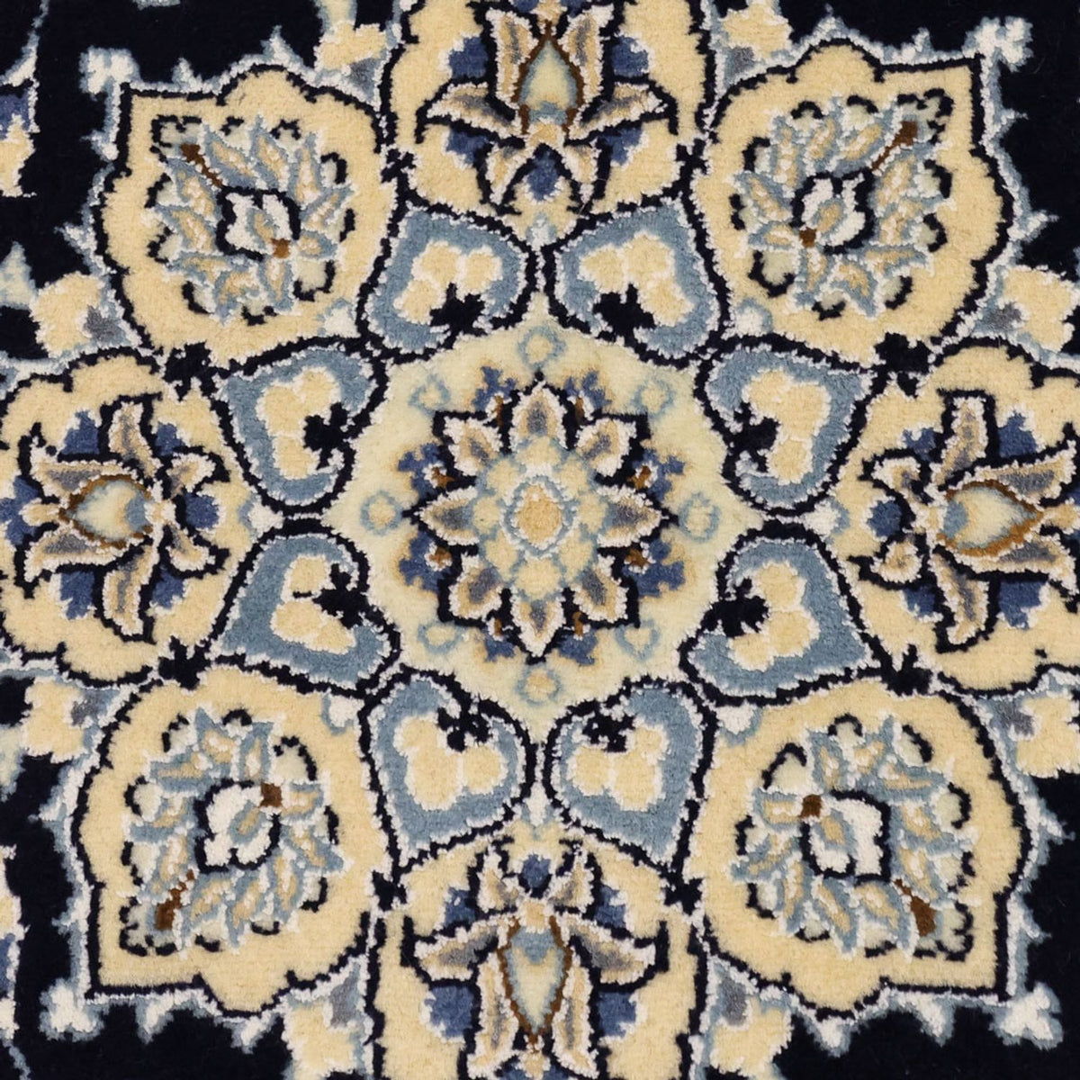 Alfombra Persa - Nain - Real - 137 x 88 cm - azul oscuro