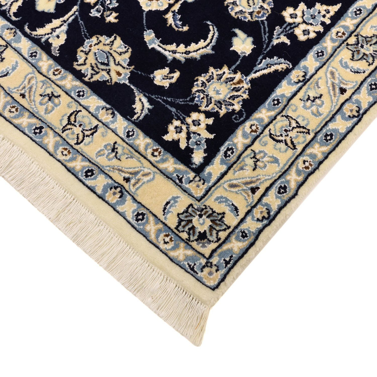 Alfombra Persa - Nain - Real - 137 x 88 cm - azul oscuro