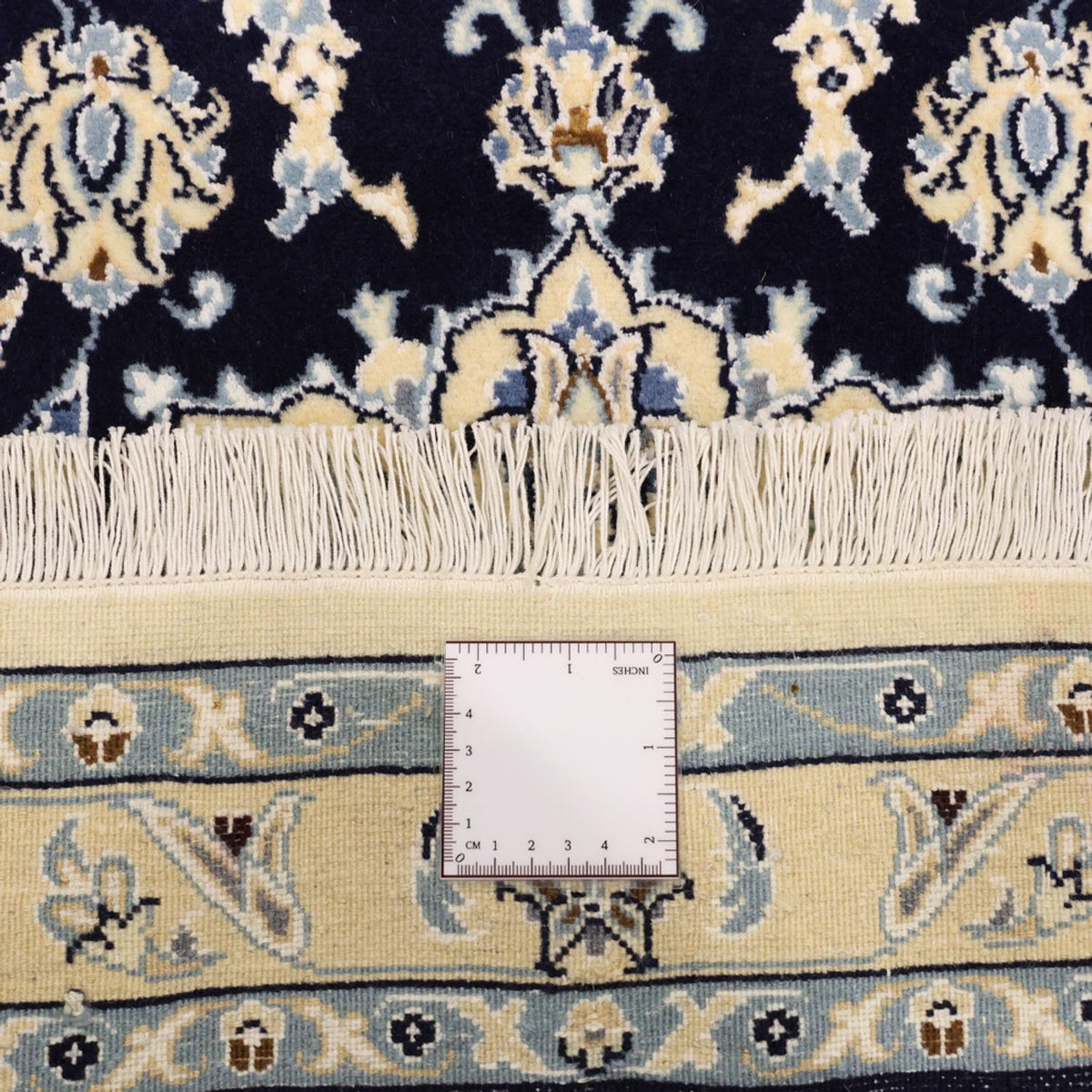 Alfombra Persa - Nain - Real - 137 x 88 cm - azul oscuro