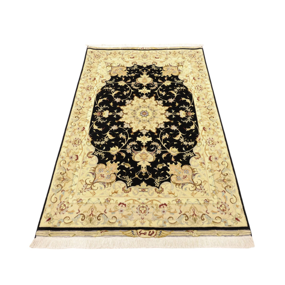 Alfombra Persa - Tabriz - Real - 152 x 99 cm - azul oscuro